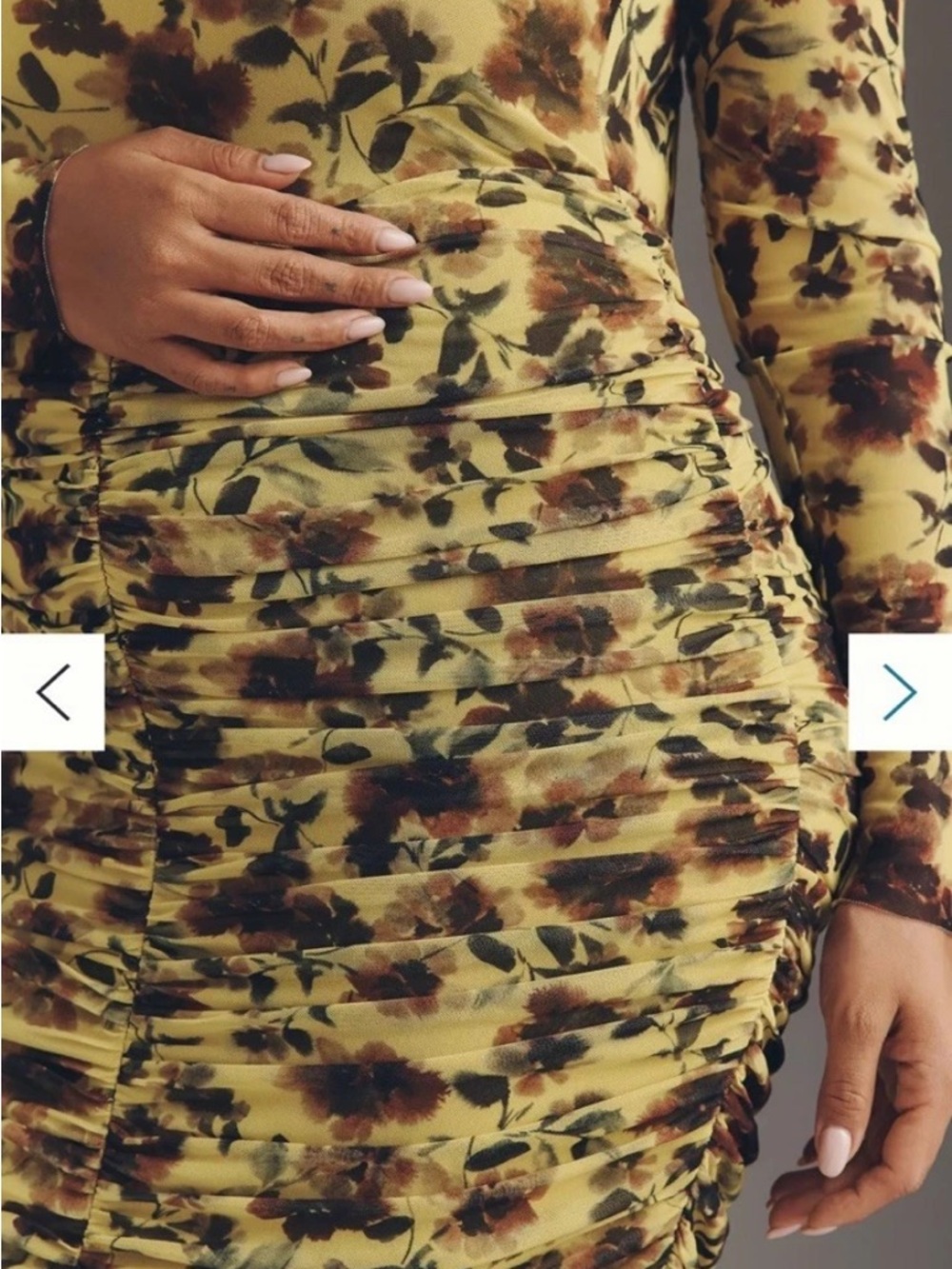 AFRM Cruz Anthropologie Yellow Mesh Floral Maxi Cut Out Back Dress Large New NWT - Picture 3 of 16